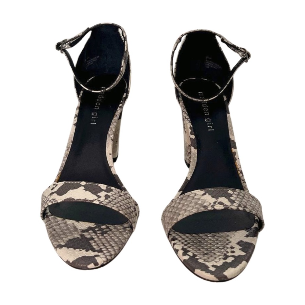 Madden Girl Snakeskin Block Heel. Size 9.